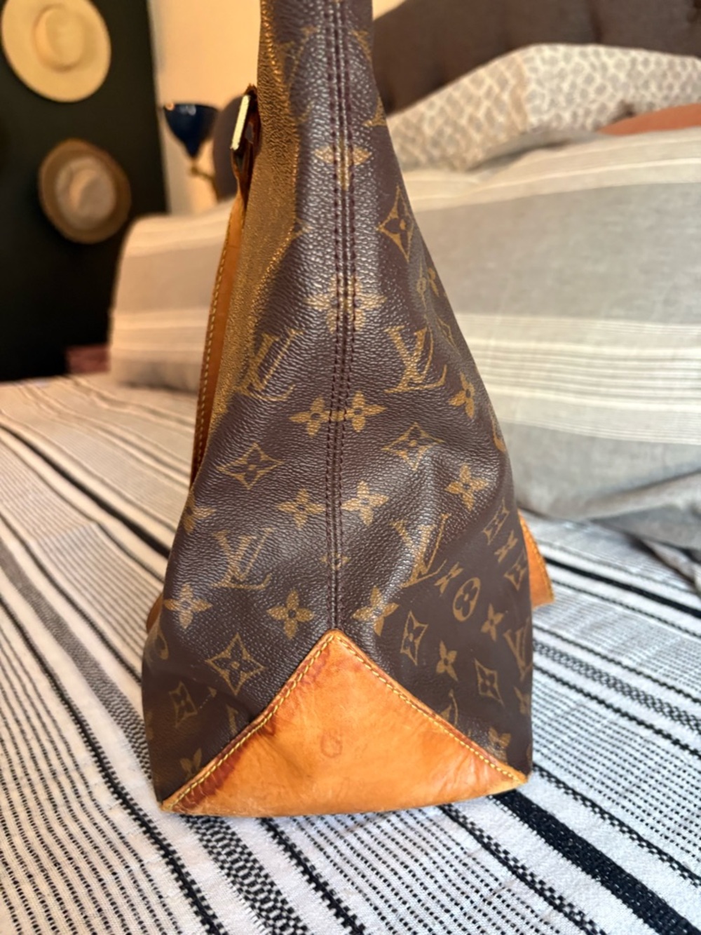 Louis Vuitton Monogram Canvas Tote with Cognac Straps - Picture 3 of 16